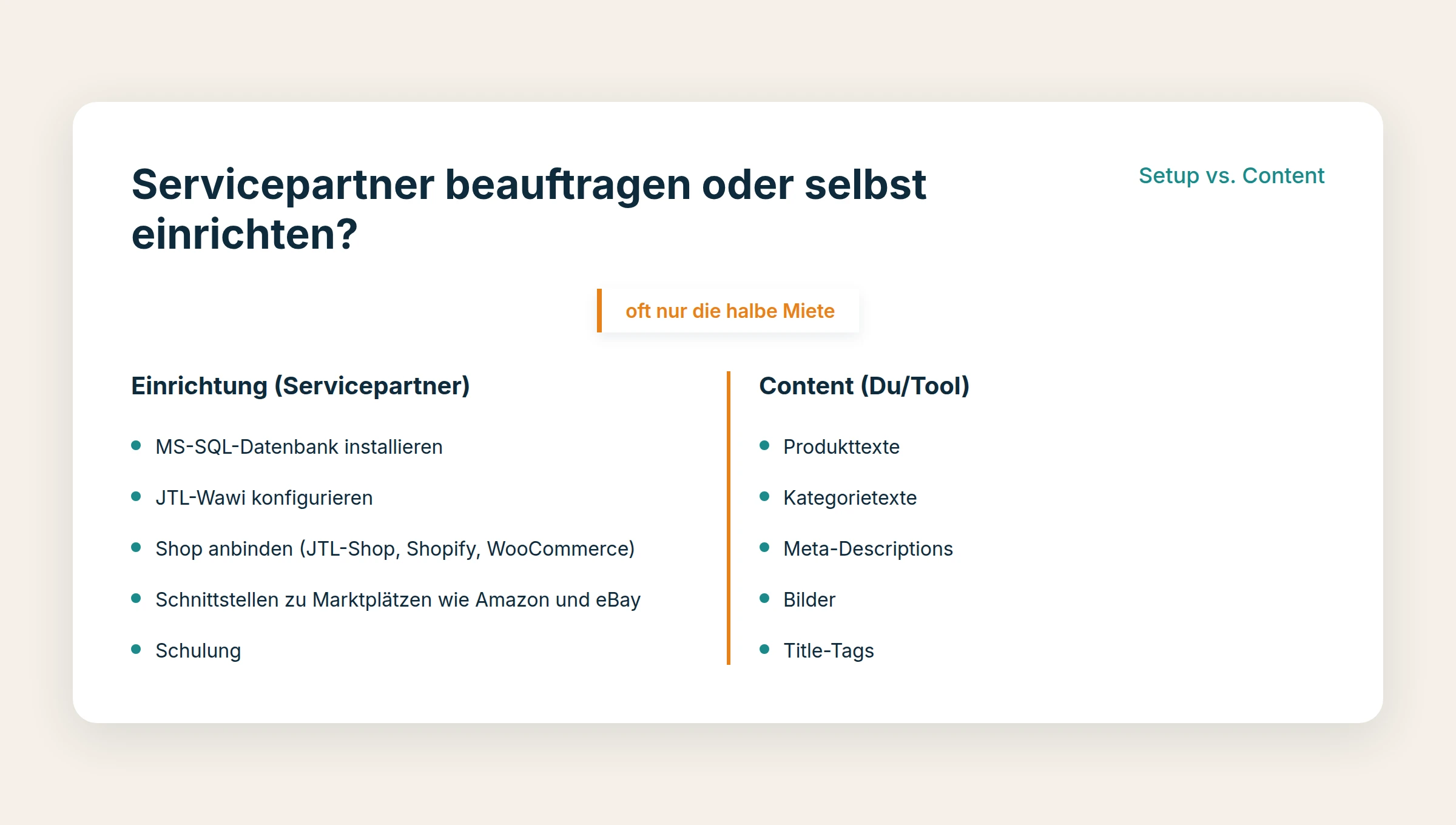 JTL-Wawi erstellen lassen: Servicepartner beauftragen oder selbst einrichten?